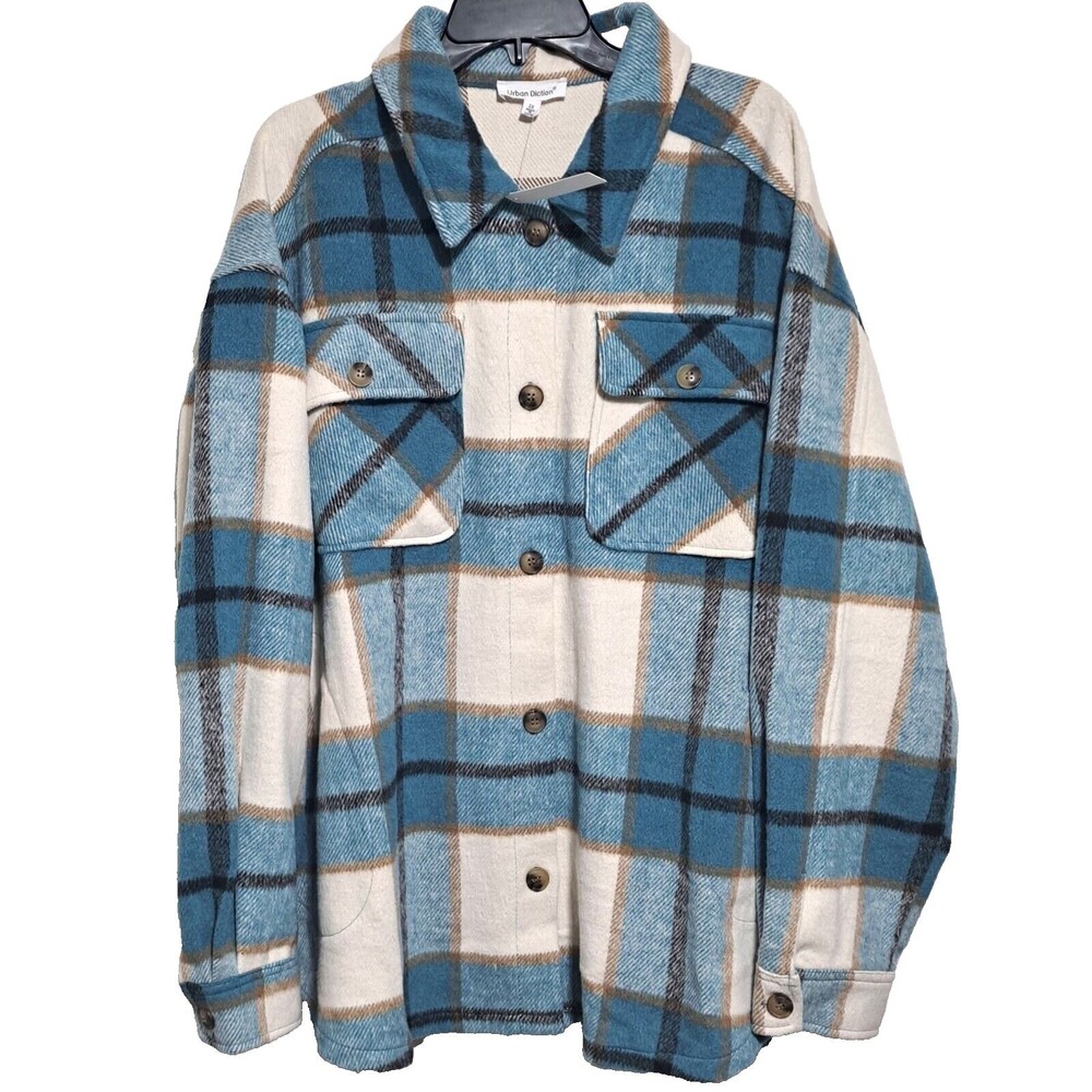 NEW Urban Diction Plaid Jacket Size 2XL Fashion Style 4 Pockets Heavy Duty Coat